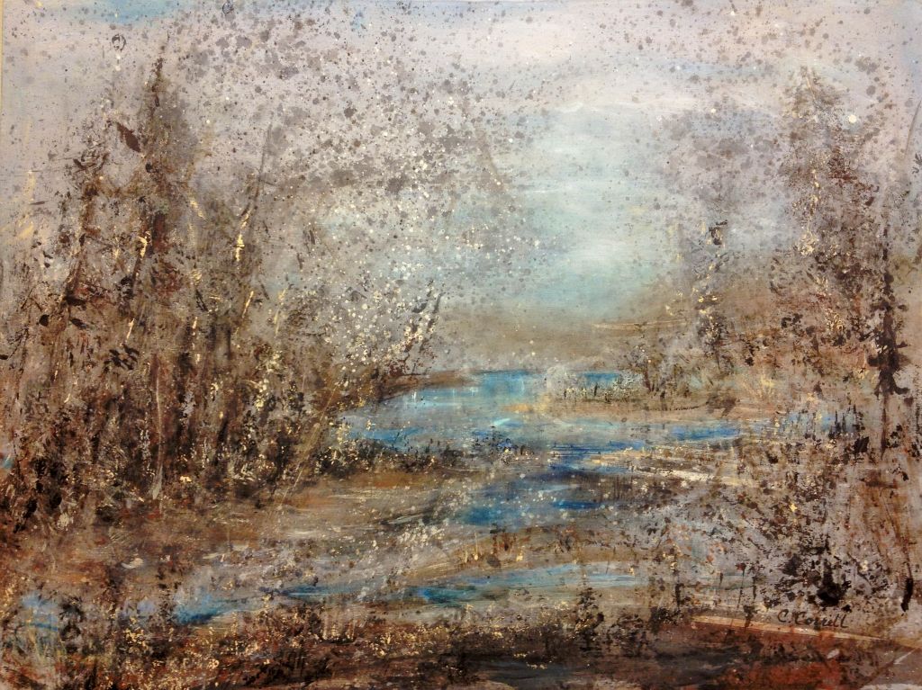 Wetland, mixed media on canvas, 30"H x 40"W
